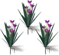 Homight Metal Agave Plant Outdoor Decoration Lily Mexican Yard Art Garden Gift - 3 Big Purple Lilies