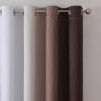 Brown and Greyish White Blackout Curtains 52Wx72L 2 Panels | Ombre Curtains - Image 4