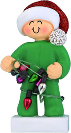 3D Toddler Ornaments for Christmas Tree 2025 - Green Pajama Ornament for Kids Ornament for Girl Personalized Christmas Ornaments for Kids Gifts for Boys Bedtime Keepsake Toddler Boy Decorations