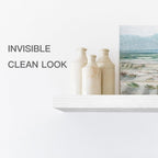 QEEIG Floating Shelves for Wall Bathroom Shelf Bedroom Kitchen Living Room Farmhouse Small Book Shelf 16 inch Set of 2, White (015-W2)