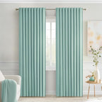 MIULEE Aqua Back Tab Blackout Curtains 52x72 Inches Long 2 Panels Set | Rod by MIULEE