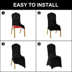 SUPERO Waterproof Spandex Chair Cover 25PCS, Stretch Dining Chair Covers, Polyester Outdoor Chair Covers, Protector Stretch Chair Cover for Party Universal, Banquet, Wedding Event, Hotel(Grey)