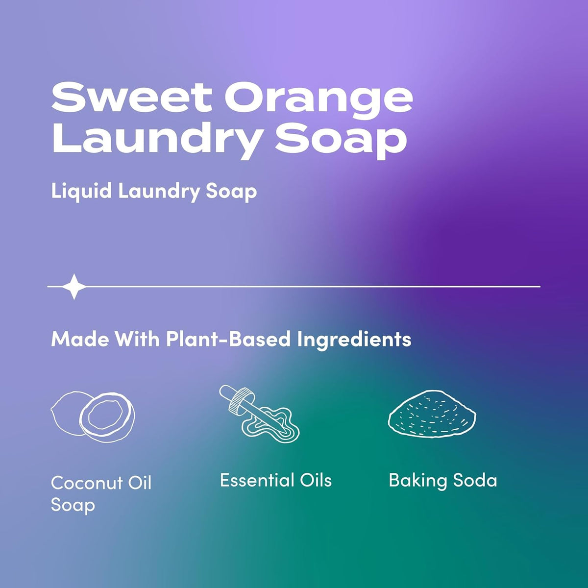 Indigo Wild Zum Clean Laundry Soap - Plant-Based Liquid Laundry Soap - Contains Baking Soda, Essential Oils & Saponified Coconut Oil - Sweet Orange Scent - 64 fl oz