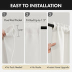 MIULEE 4-Panel 36 Inch Blackout Kitchen Tier Curtains Over Sink Natural | - Image 5