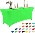 IVAPUPU 6FT Table Cloth for Rectangular Fitted Events Stretch Green Table Covers Washable Cover Spandex Tablecloth Protector for Party, Wedding, Cocktail, Banquet, Festival