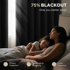 Joydeco Blackout Curtains for Bedroom, Long Black Drapes - Image 3