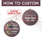 36inch Personalized Wind Chimes, Memorial Wind Chimes for US Veteran, Wind Chime for Loss of Loved Dad/Mom, Sympathy Memorial Gifts, Thank You Veteran Solider, Outdoor Decor