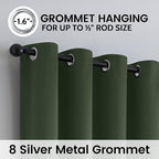 SimpleHome Greyish Green 100% Blackout Curtains Room Darken Living Room 63L | - Image 6