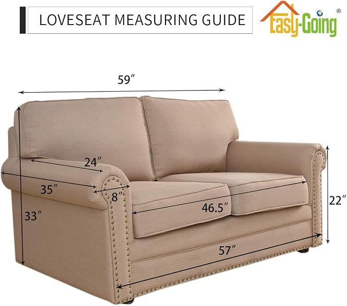 Easy-Going Stretch Loveseat Couch Covers Washable Orange | 1-Piece Loveseat - Image 7