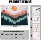 keowhsf Sunset Mountain Forest Tapestry - Large Nature Landscape Wall Hanging, Aesthetic Pine Tree Scenery Wall Art for Bedroom & Living Room Decor