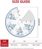 Christmas Tree Skirt 48 inches Blue Snowman Christmas Tree Skirt Mat Farmhouse Xmas Ornaments Decorations for Christmas Holiday Party (Blue, 48in)