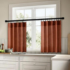 MIULEE Burnt Orange Fall Kitchen Curtain 36 Inch Length 2 Panels Farmhouse | - Image 3