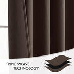 MIULEE Chocolate Brown Back Tab Blackout Curtains 52x120 Inch 2 Panels Set | - Image 7