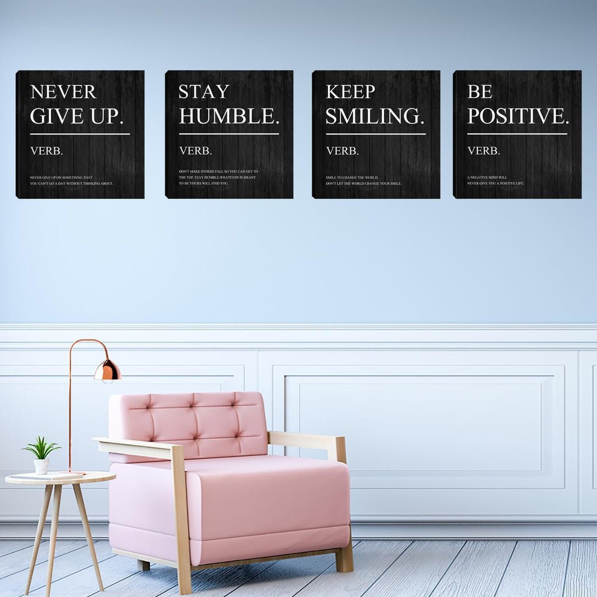 Inspirational Canvas Wall Art, Quotes Motivational Wall Decor Print Pictures for Office Wall Decor, Entrepreneur Poster Framed Artwork for Women Men Home Bedroom Living Room Decor Decoration 16”X16”X4