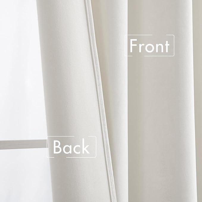 MIULEE White Velvet Curtains 52x108 inches Luxury Room Darkening Curtains | - Image 6
