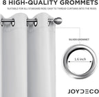 Joydeco White Curtains 84 Inches Long 2 Panels Set, Thermal Insulated Long - Image 2
