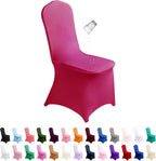 SUPERO Waterproof Spandex Chair Cover 25PCS, Stretch Dining Chair Covers, Polyester Outdoor Chair Covers, Protector Stretch Chair Cover for Party Universal, Banquet, Wedding Event, Hotel(Fuchsia)