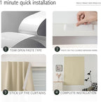 Thermal Blackout Curtains with Self-Adhesive Tape, No Rod No Drill Easy Install - Image 3