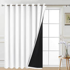 Yakamok Pure White Blackout Patio Door Curtain Panels W100 x L84, 1 Panel | by Yakamok