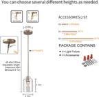 Brushed Nickel Pendant Lights Kitchen Island - Clear Glass Pendant Light Fixture Multiple Stems Rods 3 Units 12 Inch 3 Units 4 Inch (3 Pack Brushed Nickel)