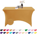 Spandex 4ft Waterproof Table Cover for Party,Wedding, Banquet, and Events(Gold)