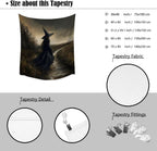 Mystic Gothic Tapestry Witchy Halloween Decor Vintage Dark Academia Bedroom Tapestries Retro Art Aesthetic Wall Tapestry for Bedroom Dorm Living Room white