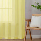 Goose Yellow Sheer Curtains 90 Inches Long 2 Panels, Voile Rod Pocket Light - Image 8