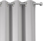 Blackout Curtains 66 x 54 Inch Long Light Grey Curtains Set of 2 Panels Room - Image 6