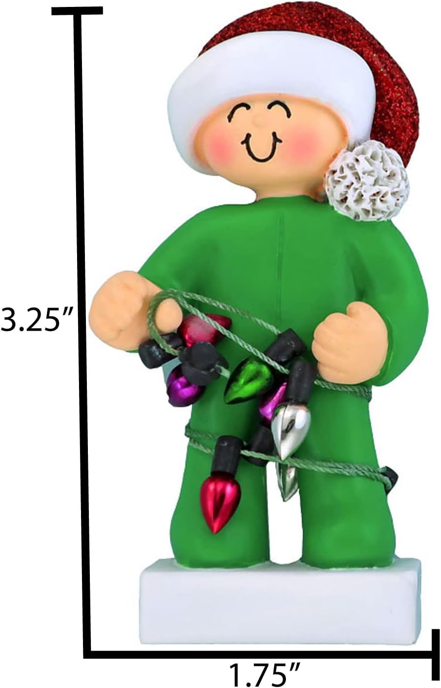 3D Toddler Ornaments for Christmas Tree 2025 - Green Pajama Ornament for Kids Ornament for Girl Personalized Christmas Ornaments for Kids Gifts for Boys Bedtime Keepsake Toddler Boy Decorations
