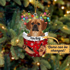 Puggle Dog Christmas Ornament, Puggle in Snow Pocket Christmas Tree Ornament, Dog Lovers Gift Idea Xmas Decor, Christmas Decorations for Tree, Christmas Ornament Gift for Dog Lovers