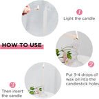 12 Pack Glass Candlestick Holders- Clear Taper Stripe Candle Holders for Candlesticks, 4" H Taper Candle Holders Small Centerpiece for Wedding, Festival, Party & Windowsill Decor