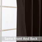 Yakamok Room Darkening Curtains 52x63 inch Length Dark Brown-Living Room | 2 - Image 4