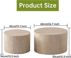 Round Nesting Coffee Tables Modern Travertine Coffee Table Small Round Coffee Tables Circular Side Table Accent End Table Nested Coffee Table Set for Living Room (Travertine Large)