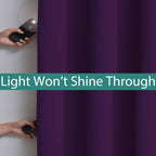 Yakamok Purple 100% Blackout Patio Door Curtain Panels W100 x L96, 1 Panel | - Image 3