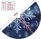 48" Blue Snowflakes Christmas Tree Skirt Large Tree Mat Base Cover for Xmas Festive Holiday Party Decoration Ornaments