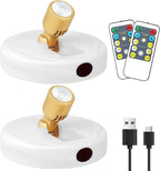 Rechargeable Spotlight, Battery Operated Picture Lights with Remote, Cordless Plant Spot Light Indoor, LED Accent Lighting, Dimmable Uplight for Tree Painting Artwork Photo Dartboard Decor