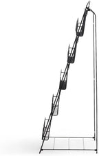 Safco Onyx Mesh Magazine Holder, Ladder Style Display Rack with 5 Pockets, Brochure Organizer, Commercial-Grade Steel Construction, Black