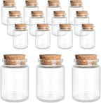JIUYUE 15 pcs 80 ml Small Glass Vials,Glass Bottle Small(2.7 oz-1.85x2.75 inch)