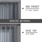 Tollpiz Sheer Curtains Linen Textured Living Room Curtain Sheers Light - Image 5