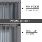Tollpiz Sheer Tier Curtain Linen Textured Half Kitchen Curtains Sheer Light - Image 5