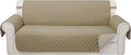 Reversible 4 Seater Sofa Cover 91" Large, Camel/Beige | Couch Cover Furniture by LuxshareHome