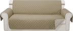 Reversible 4 Seater Sofa Cover 91" Large, Camel/Beige | Couch Cover Furniture by LuxshareHome