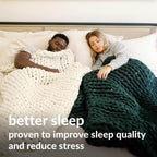 Nuzzie Chunky Knit Blanket - Breathable, Cooling, Hand Made Knit Throw Blanket for Sleep - Machine Washable, Stylish Decor Design (Forest Green, Full | 16lbs | 48"x72")