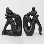 Unique Cast Iron Girl Thinker Bookends, Heavy-Duty Decorative Book Stoppers for Shelves, Creative Home and Office Desk Ornaments, 1 Pair/2 Pieces, 5.9"