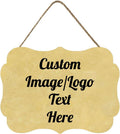 Personalized Wooden Welcome Sign Front Door Decor - Customized Image/Text Hanging Sign for Home Office - Farmhouse Decorations 11.2 * 8 Inch