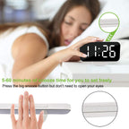 SZELAM Digital Clock Large Display, LED Electric Alarm Clocks Mirror Surface for Makeup with Diming Mode, 3 Levels Brightness, Dual USB Ports Modern Decoration for Home Bedroom Decor-White (001)