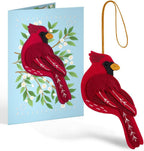 Lovepop Handmade Cheerful Cardinal HeartFelt Charm Card | Soft Felt Bird Keychain for Wallet, Handbag, Car Key, Home Decor | Ornaments, Bag Charms, Key Ring, Purse Accessories, Gift Toppers