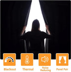 Blackout Curtains for Bedroom, 52 x 30 Inches Long, Window Curtains for Living - Image 3