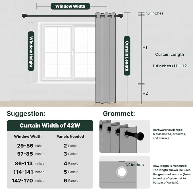 H.VERSAILTEX Blackout Curtains for Bedroom Thermal Insulated Room Darkening - Image 2