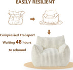Giant Bean Bag Chairs for Adults Teens, Large Bean Bag Sofa Chairs with Filling Comfy Fuzzy BeanBag Chair with Armrests for Bedroom Living Room Reading